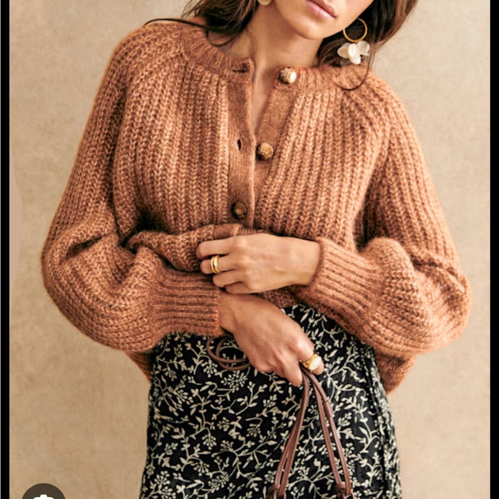 Sézane Emile Cardigan in Mottled Camel
